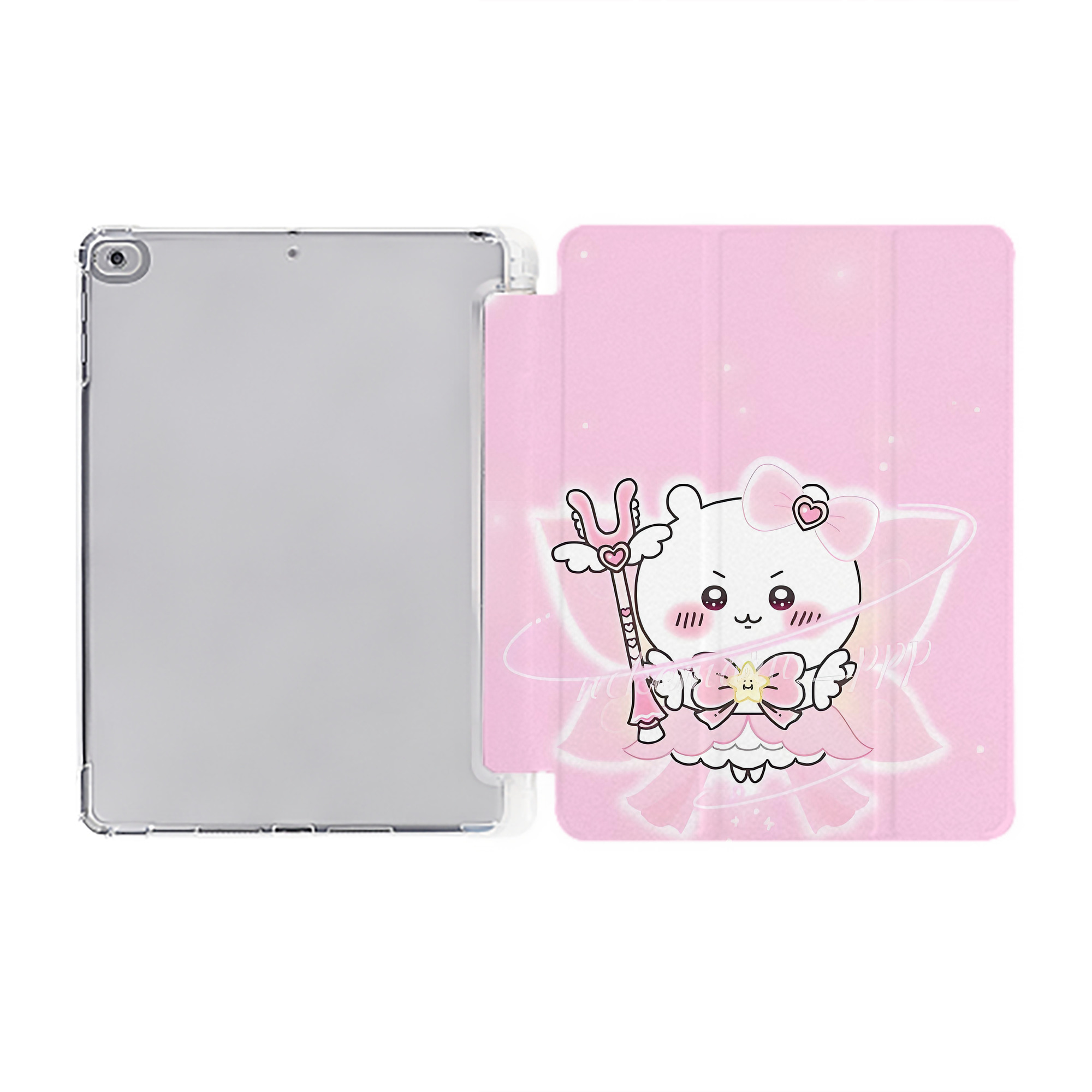 （画像用） ちいかわ Chii-kawa IPad ケース ペン収納付き 三つ折りスタンド PUレザー×シリコン 対応機種9.5/10.5/10.9インチ
